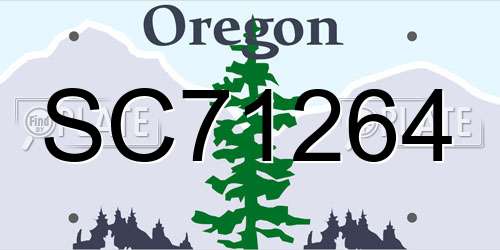 SC71264 Oregon License Plate