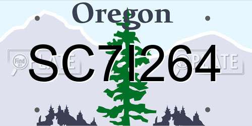 SC7I264 Oregon License Plate