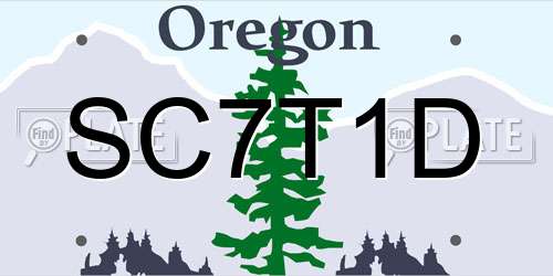 SC7T1D Oregon License Plate