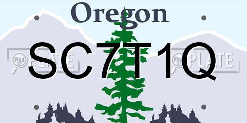 SC7T1Q Oregon License Plate