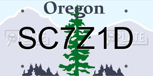 SC7Z1D Oregon License Plate