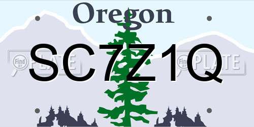 SC7Z1Q Oregon License Plate