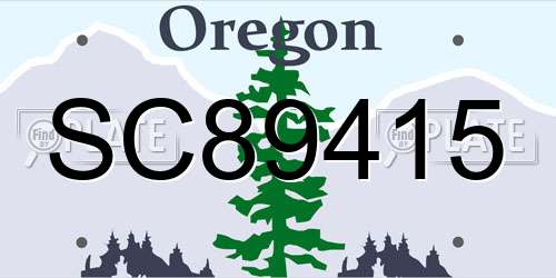 SC89415 Oregon License Plate