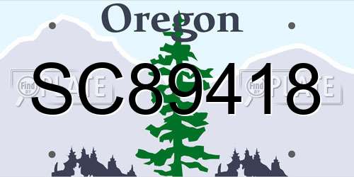 SC89418 Oregon License Plate