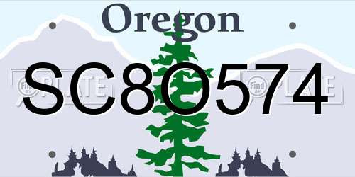 SC8O574 Oregon License Plate