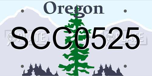 SCC0525 Oregon License Plate
