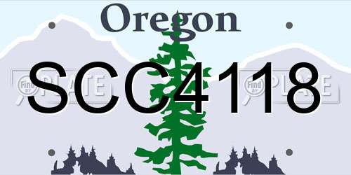 SCC4118 Oregon License Plate
