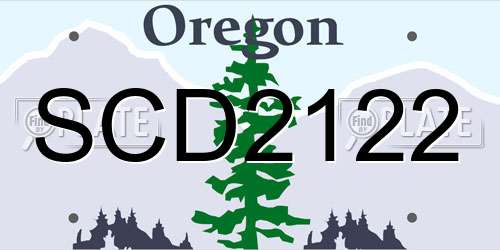 SCD2122 Oregon License Plate