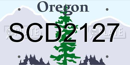 SCD2127 Oregon License Plate