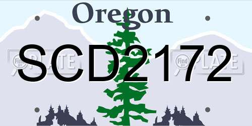 SCD2172 Oregon License Plate