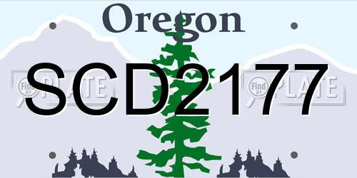 SCD2177 Oregon License Plate