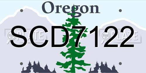 SCD7122 Oregon License Plate