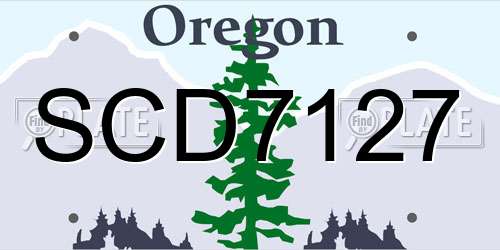 SCD7127 Oregon License Plate