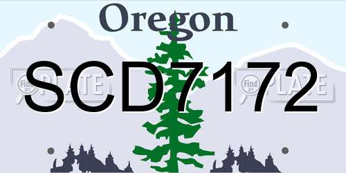 SCD7172 Oregon License Plate
