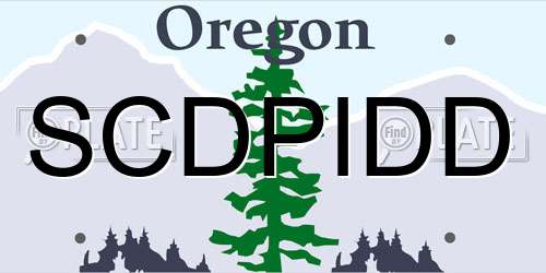 SCDPIDD Oregon License Plate