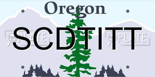 SCDTITT Oregon License Plate