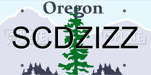 SCDZIZZ Oregon License Plate