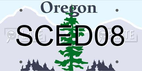 SCED08 Oregon License Plate