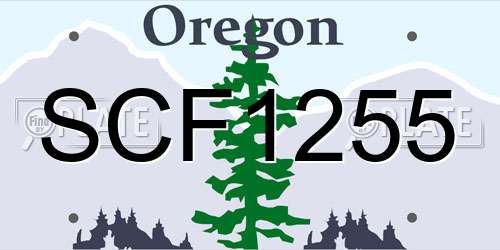 SCF1255 Oregon License Plate