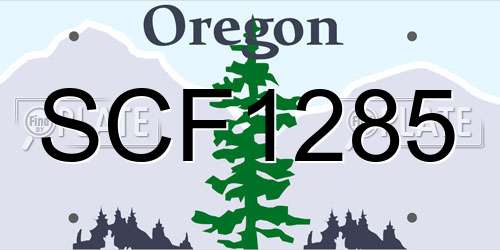 SCF1285 Oregon License Plate