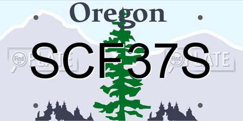 SCF37S Oregon License Plate