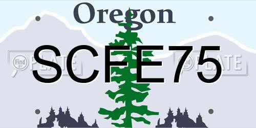 SCFE75 Oregon License Plate