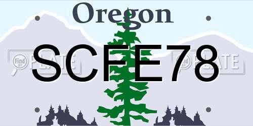 SCFE78 Oregon License Plate