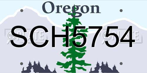 SCH5754 Oregon License Plate