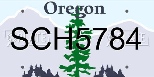 SCH5784 Oregon License Plate