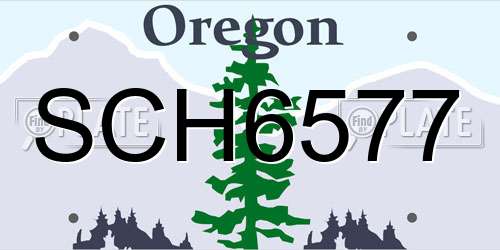 SCH6577 Oregon License Plate