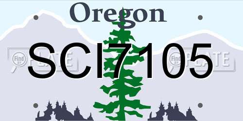 SCI7105 Oregon License Plate