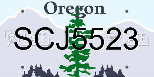 SCJ5523 Oregon License Plate
