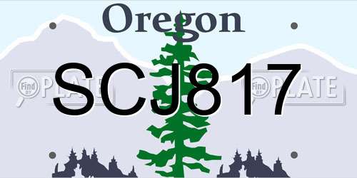 SCJ817 Oregon License Plate