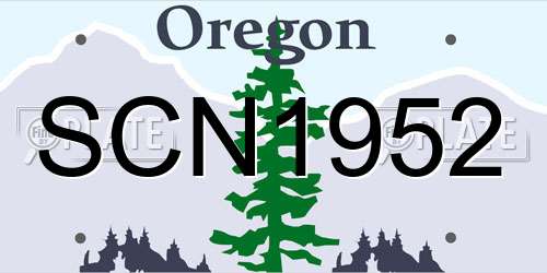 SCN1952 Oregon License Plate
