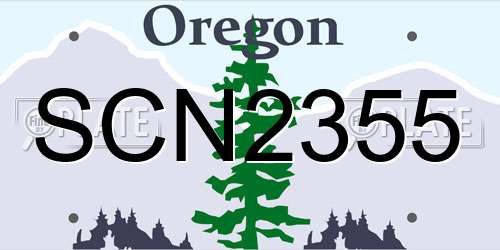SCN2355 Oregon License Plate
