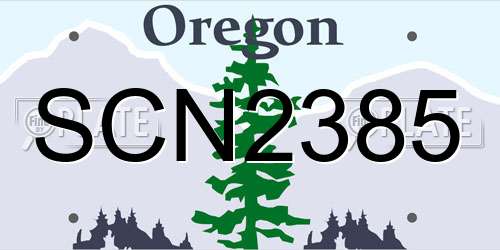 SCN2385 Oregon License Plate