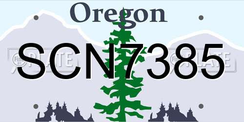 SCN7385 Oregon License Plate