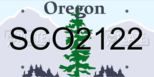 SCO2122 Oregon License Plate