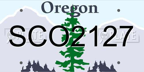 SCO2127 Oregon License Plate