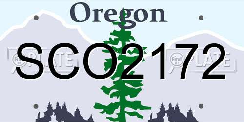 SCO2172 Oregon License Plate