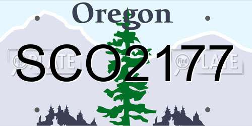 SCO2177 Oregon License Plate