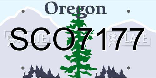 SCO7177 Oregon License Plate