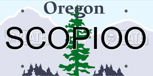 SCOPIOO Oregon License Plate