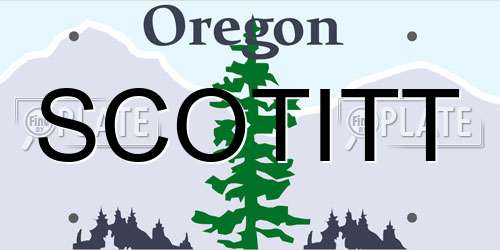 SCOTITT Oregon License Plate