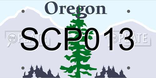 SCP013 Oregon License Plate