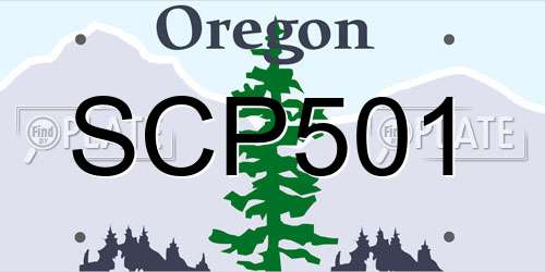 SCP501 Oregon License Plate