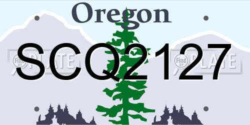 SCQ2127 Oregon License Plate
