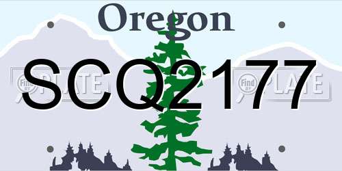 SCQ2177 Oregon License Plate