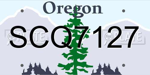 SCQ7127 Oregon License Plate