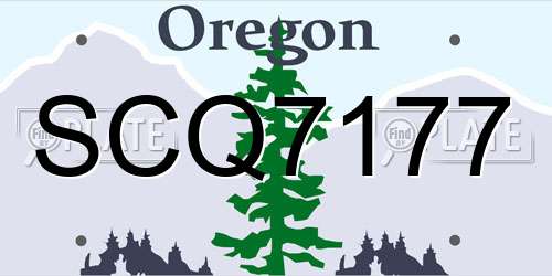 SCQ7177 Oregon License Plate